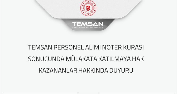 MÜLAKAT TARİHİ DUYURUSU